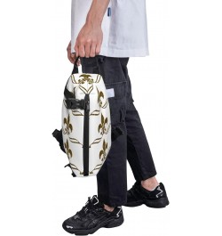 Crossbody Sling Backpack Fleur-De-Lis-Vintage-Gold Travel Hiking Chest Daypack One Strap Shoulder Bag $13.78 Crossbody Bags