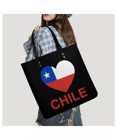 Love Chile Tote Bag PU Leather Handbag Fashion Sling Bag Shoulder Purse Top Handle Handbags for Women $16.20 Totes