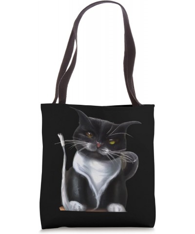 Witty cat artwork meow kitty portrait cute kitten cat meme Tote Bag $10.59 Totes