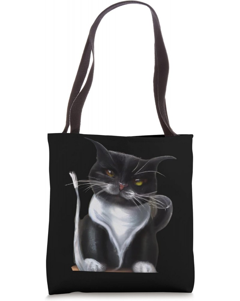 Witty cat artwork meow kitty portrait cute kitten cat meme Tote Bag $10.59 Totes