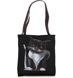 Witty cat artwork meow kitty portrait cute kitten cat meme Tote Bag $10.59 Totes