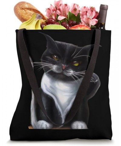 Witty cat artwork meow kitty portrait cute kitten cat meme Tote Bag $10.59 Totes