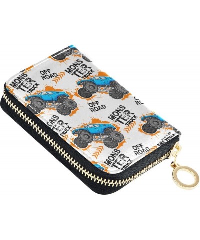 RFID Credit Card Holder Boho Moon Sun and Stars Leather With Zipper Card Case Wallet for Women Girls Monster Trucks $9.68 Wal...