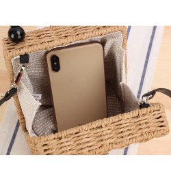 Cute Summer Retro Straw Portable Handbag Womens Cross Body Bag Messenger Satchel Beach Metal Lock Shoulder Bag $37.95 Totes