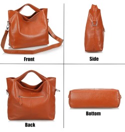 Top-Handle Bags Gifts Women's Shoulder Handbags Medium Bucket Bag for Women Crossbody Bags(Black) Orange $28.37 Totes