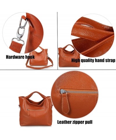 Top-Handle Bags Gifts Women's Shoulder Handbags Medium Bucket Bag for Women Crossbody Bags(Black) Orange $28.37 Totes