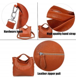 Top-Handle Bags Gifts Women's Shoulder Handbags Medium Bucket Bag for Women Crossbody Bags(Black) Orange $28.37 Totes