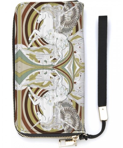 Unicorn Angel Wings Cute Wallet Long Wristlet Purse Credit Card Holder Cell Phone Purse Elegant Clutch Handbag for Women $22....