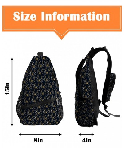 Crossbody Bags for Men Women Waterproof Sling Bag Shoulder Chest Bag Backpack Daypack for Hiking Travel Sports Running Flower...