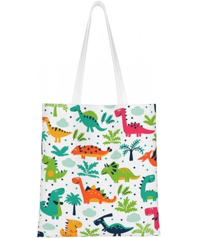 Dinosaurs Single Shoulder Fashion Canvas Tote Shopping Bags Handbags For Men And Women Dinosaurs23 $10.53 Totes