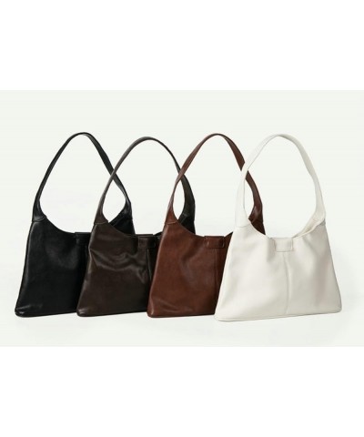 Women Trendy PU Leather Shoulder Bag Tote Bag Shiny Large Hobo Handbag Satchel Purse Sling Bag 2024 B White $43.53 Totes