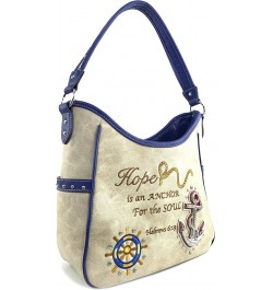 Hope is an Anchor for the Soul Hebrew 6:19 Shoulder Handbag Back Conceal Carry Beige Tote $26.07 Shoulder Bags