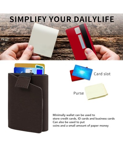 Leather Wallet, Folable Soft Holder Wallet Coin Purse Portable Multi Function Card Holder Wallet for Men Women(Grey) Coffee c...