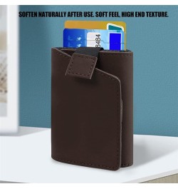 Leather Wallet, Folable Soft Holder Wallet Coin Purse Portable Multi Function Card Holder Wallet for Men Women(Grey) Coffee c...