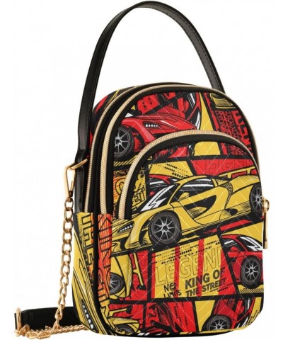 Small Crossbody Bags for Women Trendy Racing Yellow Red Car Travel Sling Bag Women's Crossbody Handbags Satchel Bags $13.51 S...