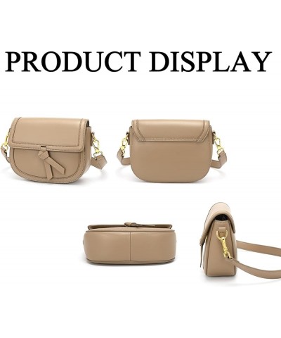 Women Casual Flap Cross Body Shoulder Purse Adjustable Strap Mini Funny Pack for Daily Khaki $26.40 Crossbody Bags