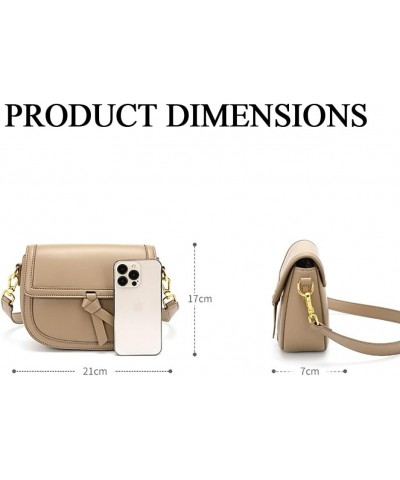 Women Casual Flap Cross Body Shoulder Purse Adjustable Strap Mini Funny Pack for Daily Khaki $26.40 Crossbody Bags