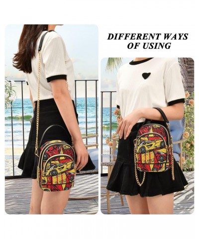 Small Crossbody Bags for Women Trendy Racing Yellow Red Car Travel Sling Bag Women's Crossbody Handbags Satchel Bags $13.51 S...