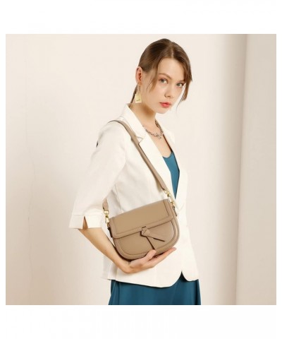 Women Casual Flap Cross Body Shoulder Purse Adjustable Strap Mini Funny Pack for Daily Khaki $26.40 Crossbody Bags