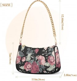 Clutch Shoulder Bags Tote Evening Purse Handbags for Women Hobo Bags Pink Roses Retro with Zipper Closure $13.12 Totes