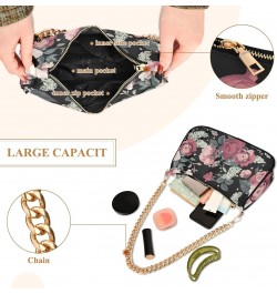 Clutch Shoulder Bags Tote Evening Purse Handbags for Women Hobo Bags Pink Roses Retro with Zipper Closure $13.12 Totes