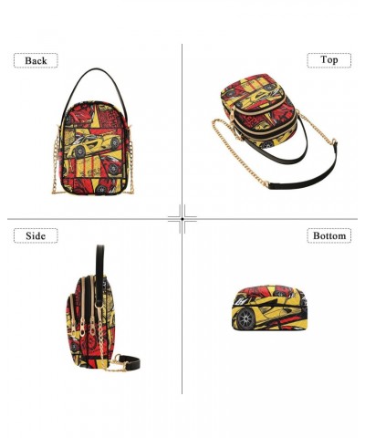 Small Crossbody Bags for Women Trendy Racing Yellow Red Car Travel Sling Bag Women's Crossbody Handbags Satchel Bags $13.51 S...