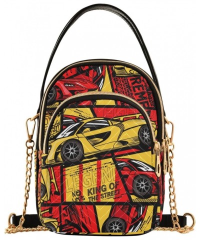 Small Crossbody Bags for Women Trendy Racing Yellow Red Car Travel Sling Bag Women's Crossbody Handbags Satchel Bags $13.51 S...