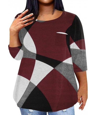 3/4 Sleeve Women Tops 2024 Dressy Casual Elbow Length Sleeve Loose Fit Womens Sweaters Dress Carnival Themed Outfit 3-wine $9...