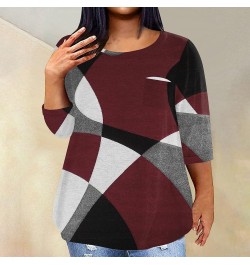 3/4 Sleeve Women Tops 2024 Dressy Casual Elbow Length Sleeve Loose Fit Womens Sweaters Dress Carnival Themed Outfit 3-wine $9...