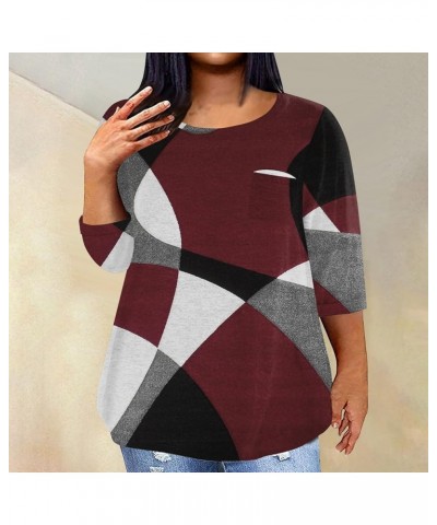 3/4 Sleeve Women Tops 2024 Dressy Casual Elbow Length Sleeve Loose Fit Womens Sweaters Dress Carnival Themed Outfit 3-wine $9...