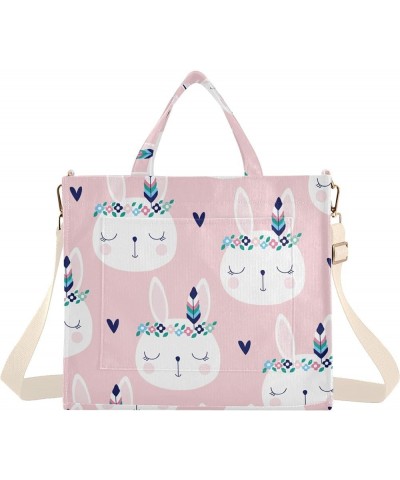 Rabbit Hippie Style Women's Tote Handbags Top Handle Satchel Shoulder Bag Crossbody Bag M $13.50 Totes