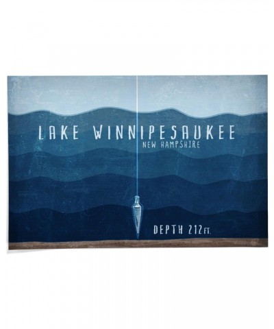 24x36 Inch Giclee Print, Lake Winnipesaukee, New Hampshire, Lake Essentials, Lake Depth $28.99 Totes