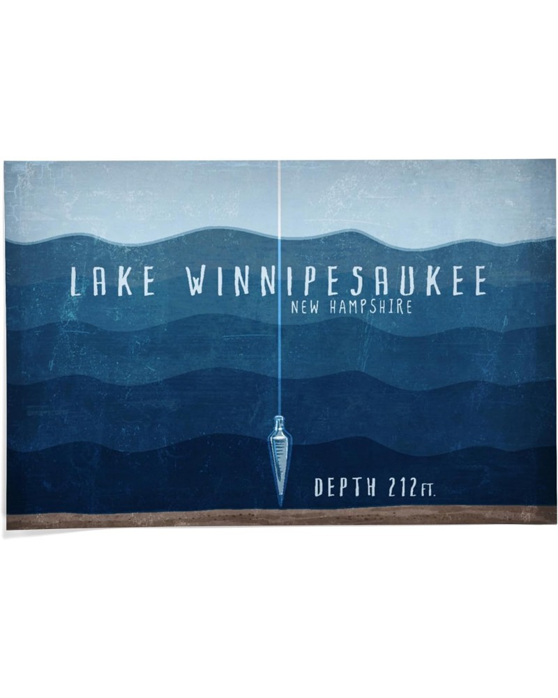 24x36 Inch Giclee Print, Lake Winnipesaukee, New Hampshire, Lake Essentials, Lake Depth $28.99 Totes