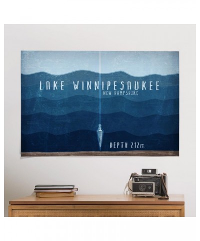 24x36 Inch Giclee Print, Lake Winnipesaukee, New Hampshire, Lake Essentials, Lake Depth $28.99 Totes