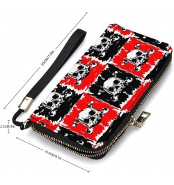 Pirate Skull Print RFID Blocking Wallet Slim Clutch Wristlet Travel Long Purse for Women Men $20.49 Wristlets