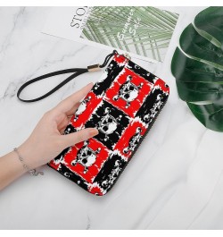 Pirate Skull Print RFID Blocking Wallet Slim Clutch Wristlet Travel Long Purse for Women Men $20.49 Wristlets