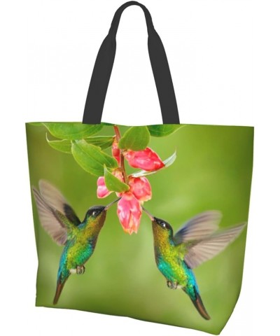 Elephant Rainbow Tote Bag Shoulder Bag for Women 19.7x15.7Inch Bird Flowers $15.37 Shoulder Bags