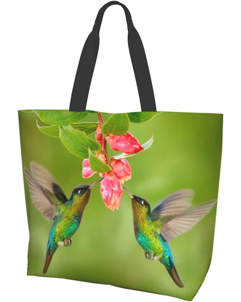 Elephant Rainbow Tote Bag Shoulder Bag for Women 19.7x15.7Inch Bird Flowers $15.37 Shoulder Bags