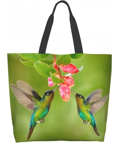 Elephant Rainbow Tote Bag Shoulder Bag for Women 19.7x15.7Inch Bird Flowers $15.37 Shoulder Bags