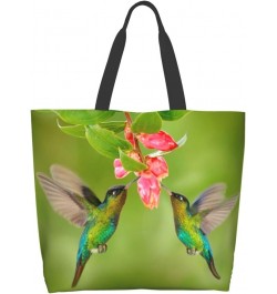 Elephant Rainbow Tote Bag Shoulder Bag for Women 19.7x15.7Inch Bird Flowers $15.37 Shoulder Bags