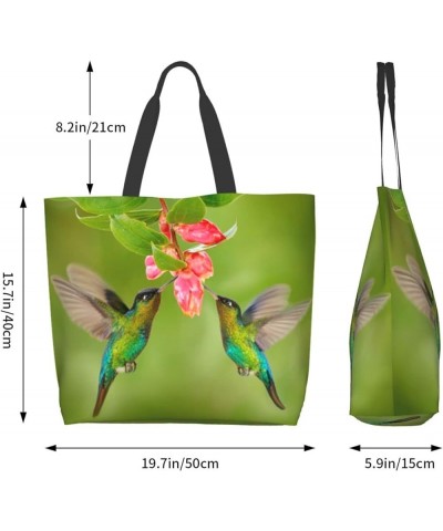 Elephant Rainbow Tote Bag Shoulder Bag for Women 19.7x15.7Inch Bird Flowers $15.37 Shoulder Bags