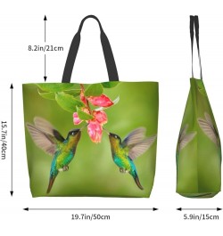 Elephant Rainbow Tote Bag Shoulder Bag for Women 19.7x15.7Inch Bird Flowers $15.37 Shoulder Bags