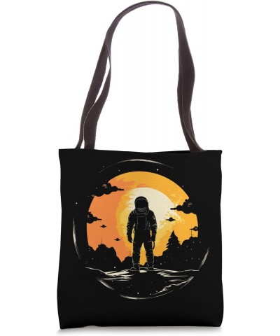 Beyond the Stars: Astronaut Silhouette Amidst the Cosmos Tote Bag $9.57 Totes