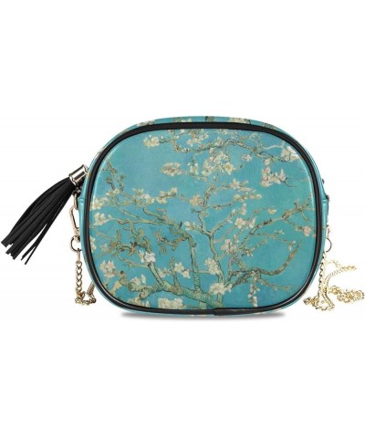 Crossbody Bag for Women Shoulder Bag with Chain Strap and Tassel Almond $11.28 Crossbody Bags