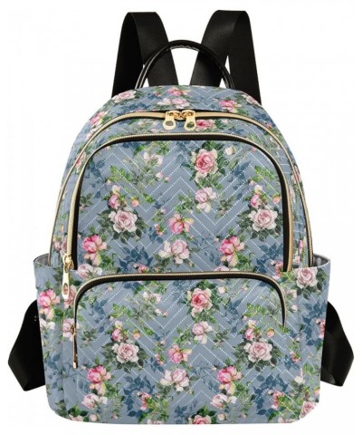 Pink Rose Green Leaves Women's Backpack Purse Causal Daypack Work Travel College Business Trip Bag Shoulder Bag Small $17.27 ...