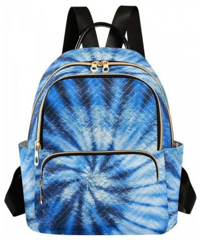 Tie Dye Blue Swirl Design Small Backpack Purse for Women Travel Bag Fashion Daypack Back Pack Shoulder Bag Multicolor Medium ...