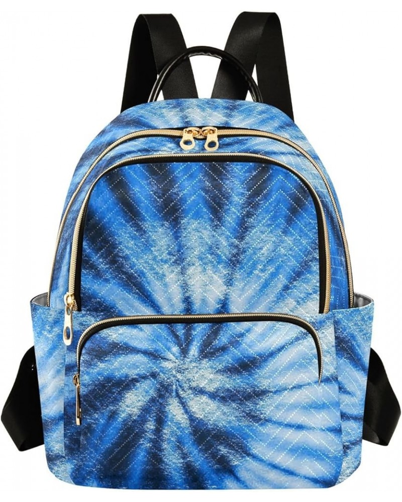 Tie Dye Blue Swirl Design Small Backpack Purse for Women Travel Bag Fashion Daypack Back Pack Shoulder Bag Multicolor Medium ...