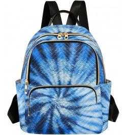 Tie Dye Blue Swirl Design Small Backpack Purse for Women Travel Bag Fashion Daypack Back Pack Shoulder Bag Multicolor Medium ...