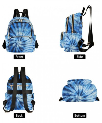 Tie Dye Blue Swirl Design Small Backpack Purse for Women Travel Bag Fashion Daypack Back Pack Shoulder Bag Multicolor Medium ...