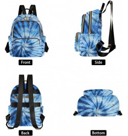 Tie Dye Blue Swirl Design Small Backpack Purse for Women Travel Bag Fashion Daypack Back Pack Shoulder Bag Multicolor Medium ...